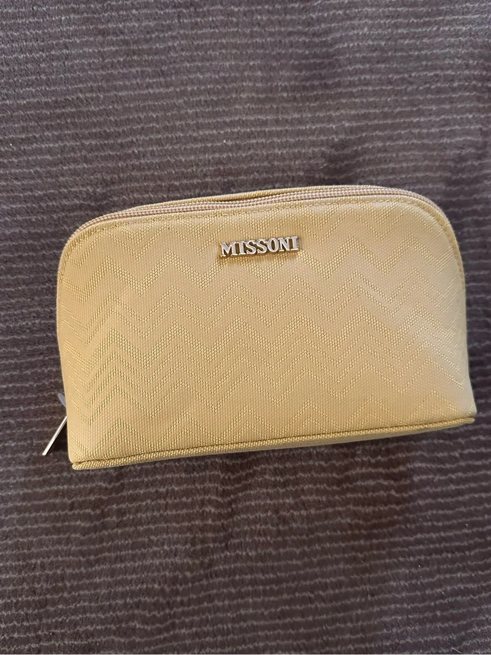 MISSONI Yellow Chevron Zip Pouch - AMENITY BAG